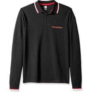 DC Men's Lakebay Polo Long Sleeve Shirt Size S Black Deadstock NWT Rare